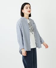 PHBEE05230 GEORGES RECH(小さいサイズ)(メゾン ドゥ サンク) バンドカラーシャツ ネイビー