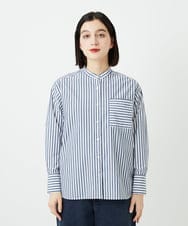 PHBEE05230 GEORGES RECH(小さいサイズ)(メゾン ドゥ サンク) バンドカラーシャツ ネイビー