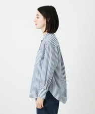 PHBEE05230 GEORGES RECH(小さいサイズ)(メゾン ドゥ サンク) [日本製]バンドカラーシャツ ネイビー