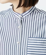 PHBEE05230 GEORGES RECH(小さいサイズ)(メゾン ドゥ サンク) [日本製]バンドカラーシャツ ネイビー