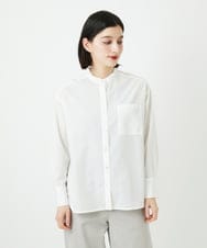 PHBEE05230 GEORGES RECH(小さいサイズ)(メゾン ドゥ サンク) [日本製]バンドカラーシャツ ホワイト