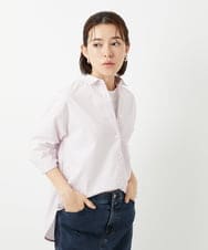 PHBEF31230 GEORGES RECH(小さいサイズ)(メゾン ドゥ サンク) ストライプレギュラーカラーシャツ ピンク