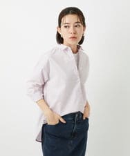 PHBEF31230 GEORGES RECH(小さいサイズ)(メゾン ドゥ サンク)  [日本製]コットンブロードストライプシャツ ピンク