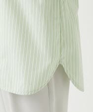 PHBEF31230 GEORGES RECH(小さいサイズ)(メゾン ドゥ サンク)  [日本製]コットンブロードストライプシャツ グリーン