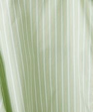 PHBEF31230 GEORGES RECH(小さいサイズ)(メゾン ドゥ サンク)  [日本製]コットンブロードストライプシャツ グリーン