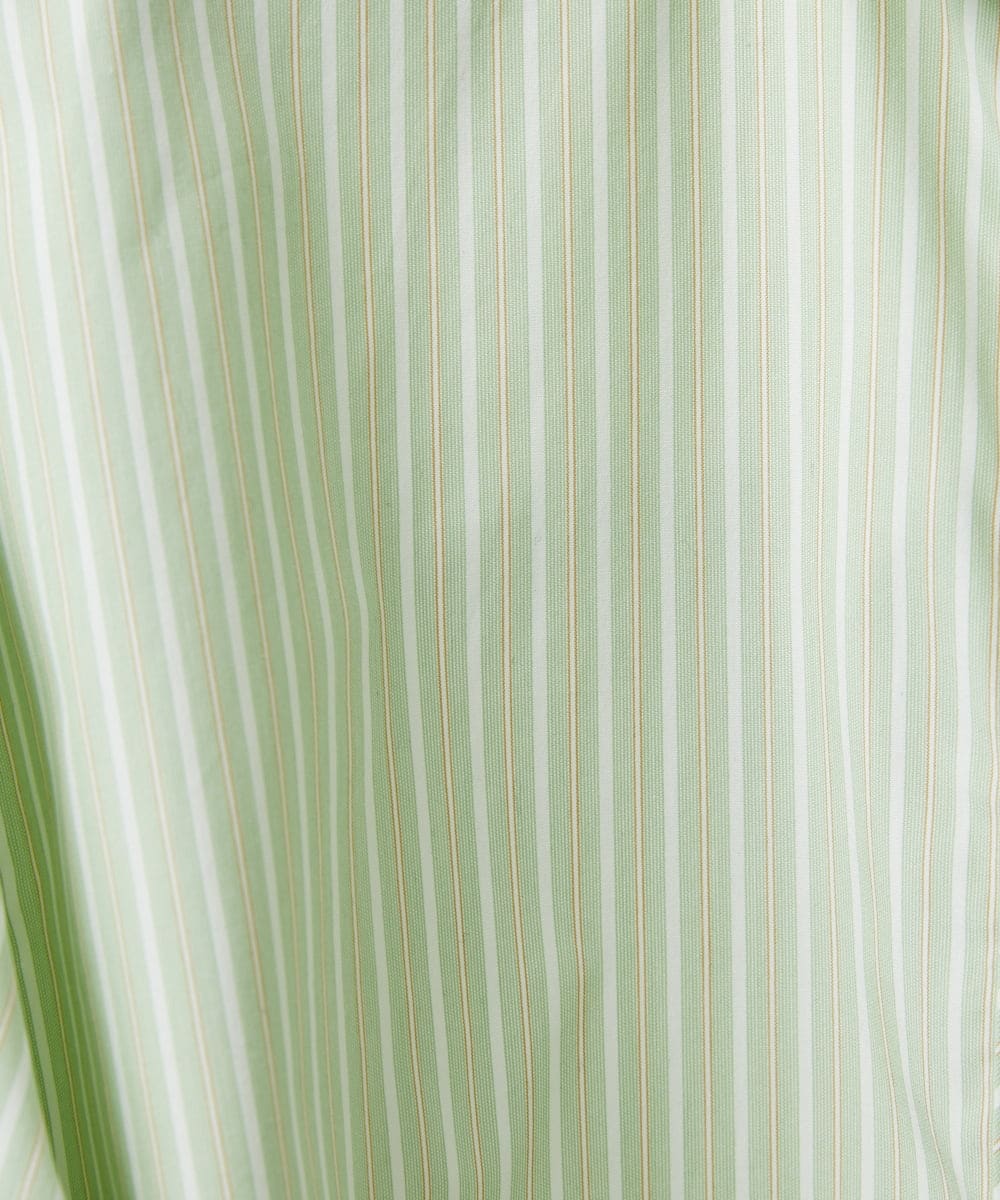 PHBEF31230 GEORGES RECH(小さいサイズ)(メゾン ドゥ サンク)  [日本製]コットンブロードストライプシャツ グリーン