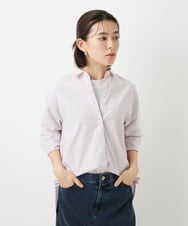 PHBEF31230 GEORGES RECH(小さいサイズ)(メゾン ドゥ サンク)  [日本製]コットンブロードストライプシャツ グリーン