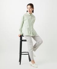 PHBEF31230 GEORGES RECH(小さいサイズ)(メゾン ドゥ サンク)  [日本製]コットンブロードストライプシャツ グリーン