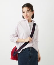 PHBEF31230 GEORGES RECH(小さいサイズ)(メゾン ドゥ サンク)  [日本製]コットンブロードストライプシャツ グリーン