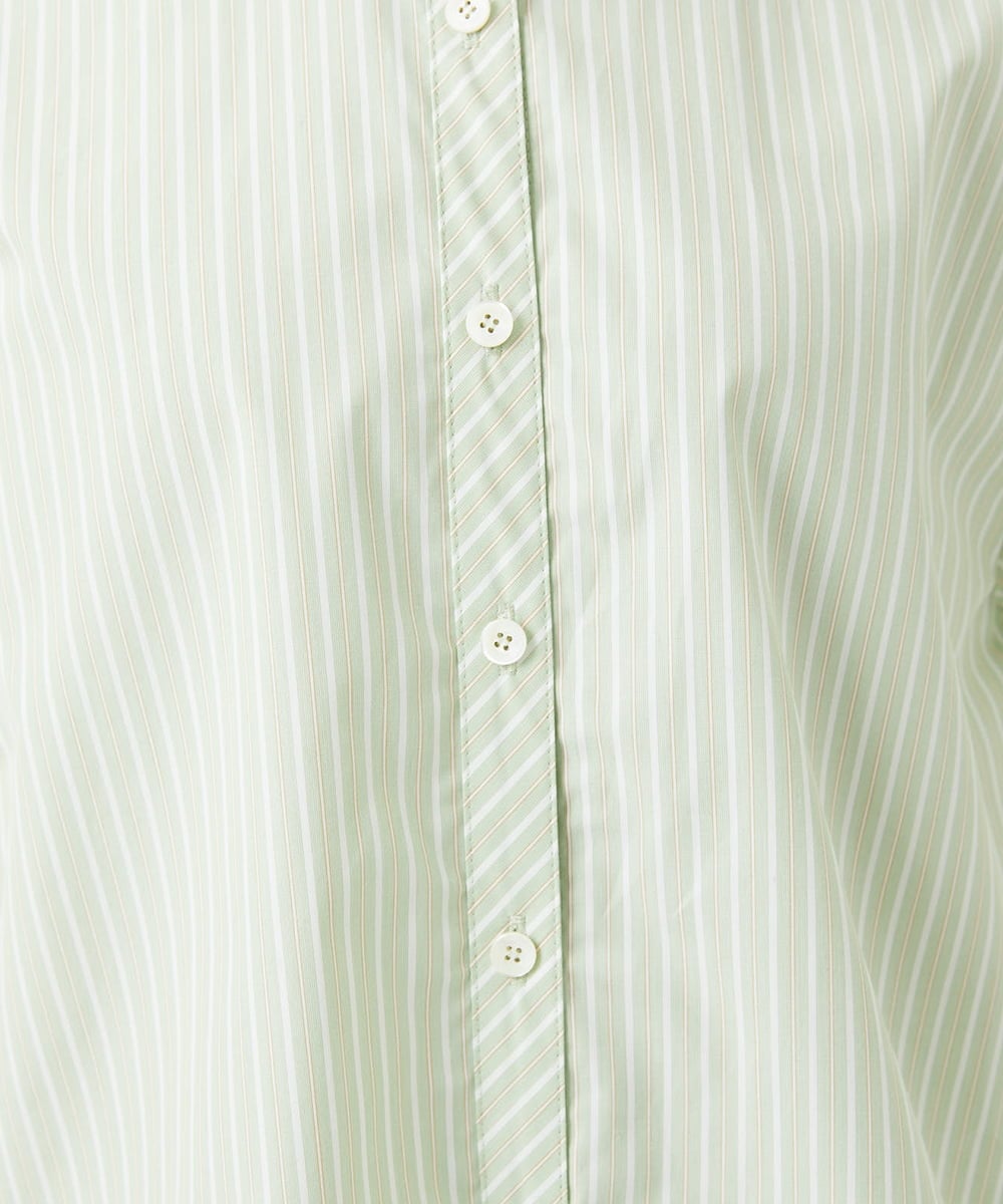 PHBEF31230 GEORGES RECH(小さいサイズ)(メゾン ドゥ サンク) ストライプレギュラーカラーシャツ グリーン