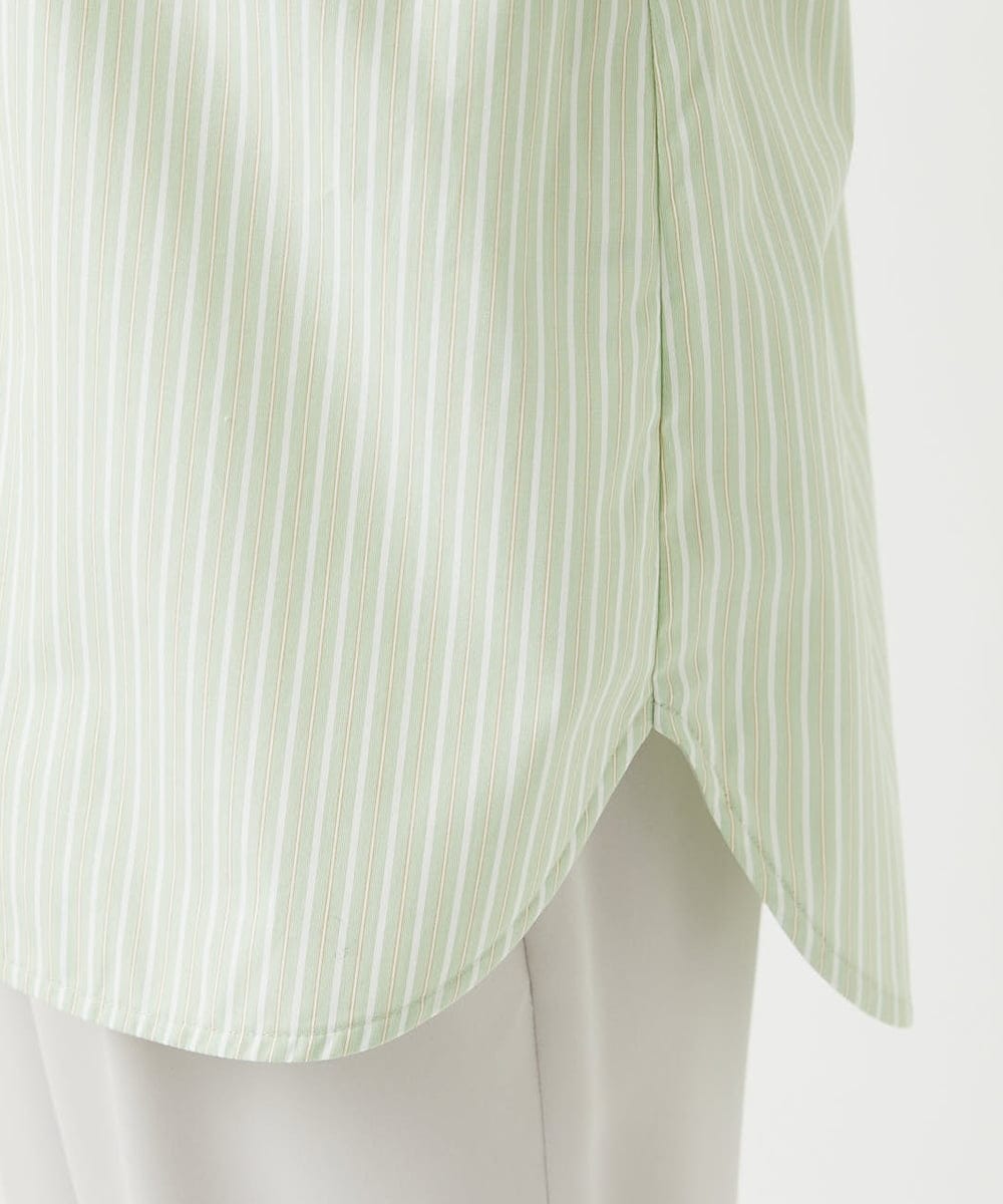 PHBEF31230 GEORGES RECH(小さいサイズ)(メゾン ドゥ サンク) ストライプレギュラーカラーシャツ グリーン