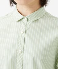 PHBEF31230 GEORGES RECH(小さいサイズ)(メゾン ドゥ サンク)  [日本製]コットンブロードストライプシャツ グリーン