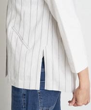 PHBET25390 GEORGES RECH(小さいサイズ)(メゾン ドゥ サンク) [セットアップ対応]リネンへリンボンストライプジレ オフホワイト