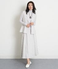 PHBET25390 GEORGES RECH(小さいサイズ)(メゾン ドゥ サンク) [セットアップ対応]リネンへリンボンストライプジレ オフホワイト