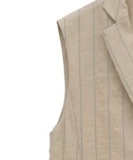 PHBET25390 GEORGES RECH(小さいサイズ)(メゾン ドゥ サンク) [セットアップ対応]リネンへリンボンストライプジレ オフホワイト