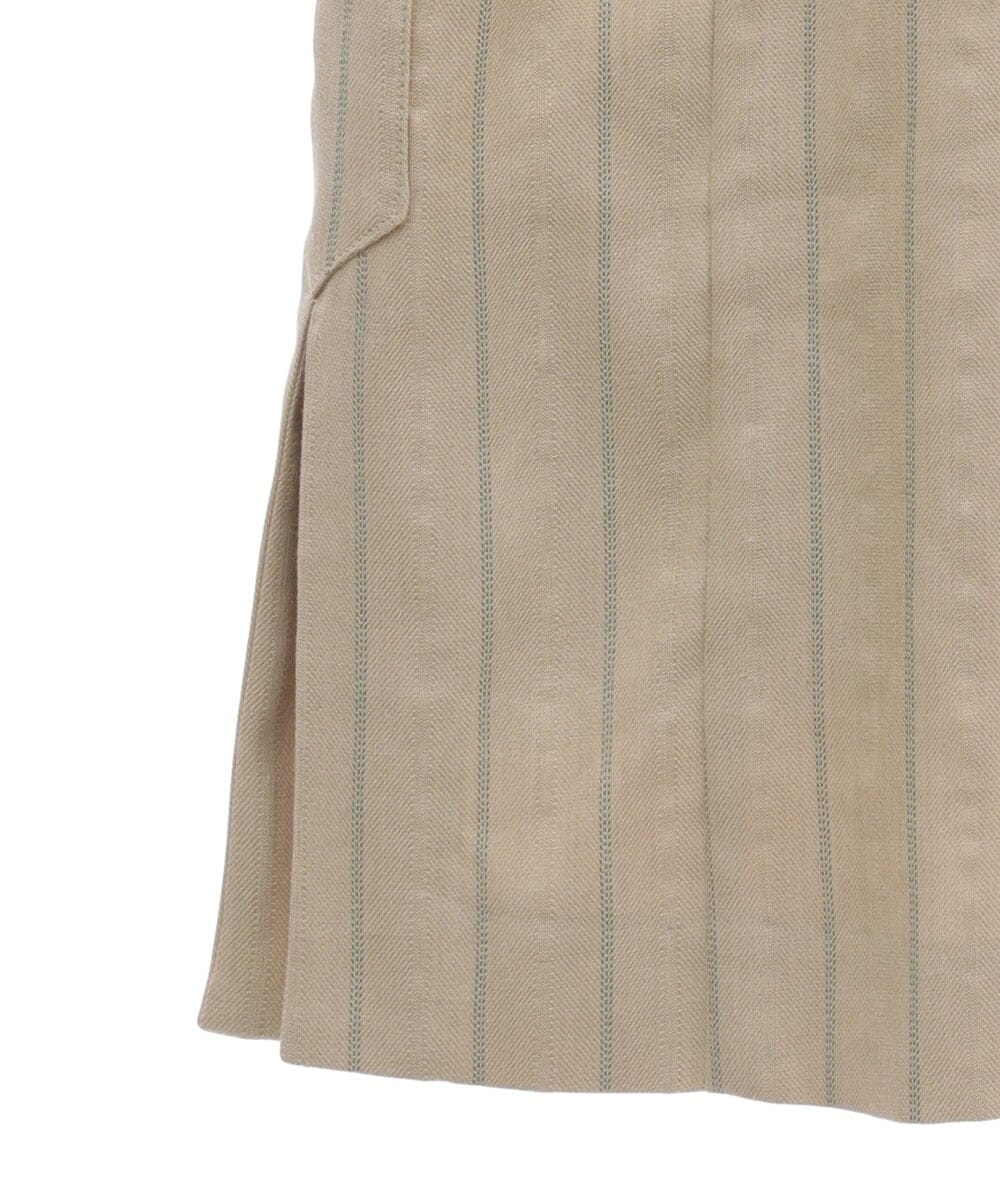 PHBET25390 GEORGES RECH(小さいサイズ)(メゾン ドゥ サンク) [セットアップ対応]リネンへリンボンストライプジレ オフホワイト
