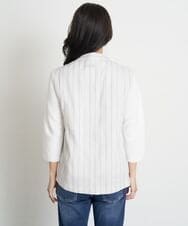 PHBET25390 GEORGES RECH(小さいサイズ)(メゾン ドゥ サンク) [セットアップ対応]リネンへリンボンストライプジレ オフホワイト
