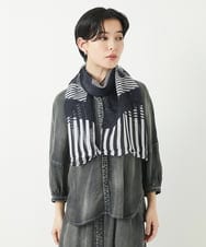 PHBGA02290 GEORGES RECH(小さいサイズ)(メゾン ドゥ サンク) ライトデニムランタンスリーブブラウス ネイビー