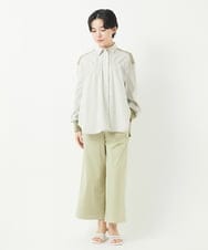 PHBGA09330 GEORGES RECH(小さいサイズ)(メゾン ドゥ サンク) ストライプシャーリングブラウス ネイビー