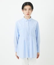 PHBGA20250 GEORGES RECH(小さいサイズ)(メゾン ドゥ サンク)  [日本製]サンディーローンタックシャツブラウス ライトブルー