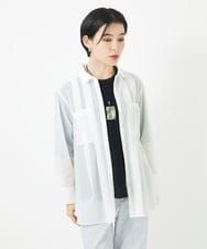 PHBGA20250 GEORGES RECH(小さいサイズ)(メゾン ドゥ サンク)  [日本製]サンディーローンタックシャツブラウス ホワイト