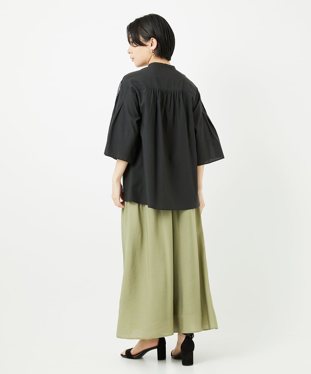 PHBGA31290 GEORGES RECH(小さいサイズ)(メゾン ドゥ サンク) 60ローンフレアスリーブレースブラウス ラベンダー