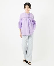 PHBGA31290 GEORGES RECH(小さいサイズ)(メゾン ドゥ サンク) 60ローンフレアスリーブレースブラウス ラベンダー