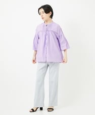 PHBGA31290 GEORGES RECH(小さいサイズ)(メゾン ドゥ サンク) 60ローンフレアスリーブレースブラウス ラベンダー