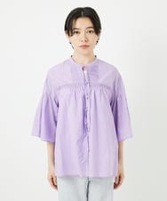 PHBGA31290 GEORGES RECH(小さいサイズ)(メゾン ドゥ サンク) 60ローンフレアスリーブレースブラウス ラベンダー