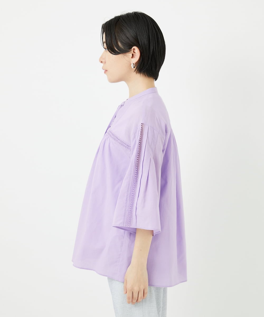 PHBGA31290 GEORGES RECH(小さいサイズ)(メゾン ドゥ サンク) 60ローンフレアスリーブレースブラウス ラベンダー