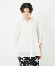 PHBGA31290 GEORGES RECH(小さいサイズ)(メゾン ドゥ サンク) 60ローンフレアスリーブレースブラウス ホワイト