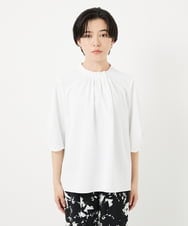 PHBGA51290 GEORGES RECH(小さいサイズ)(メゾン ドゥ サンク) タックフリル襟ブラウソー ホワイト