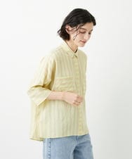 PHBGD04270 GEORGES RECH(小さいサイズ)(メゾン ドゥ サンク) バンドカラードルマンスリーブブラウス ライトイエロー