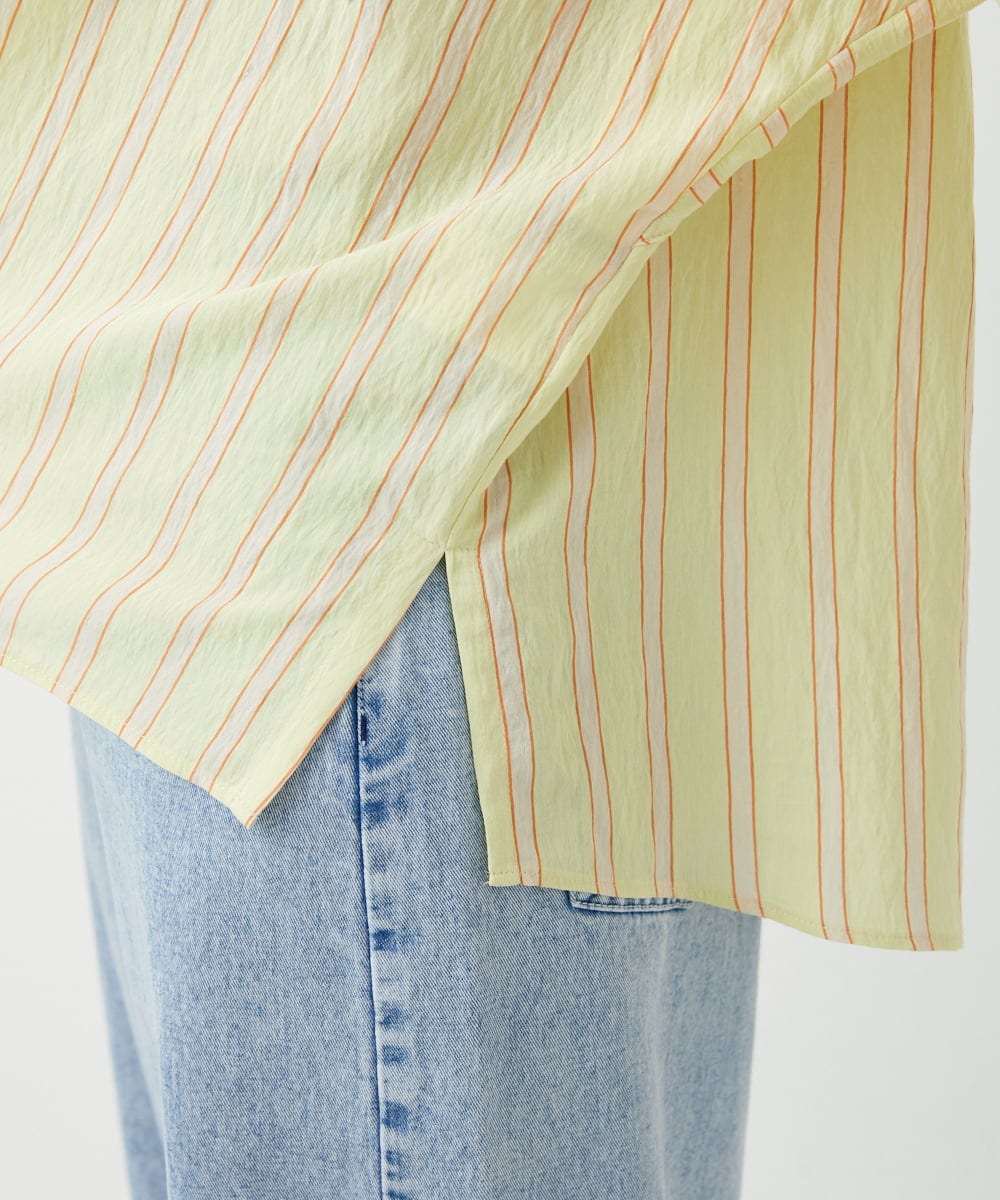 PHBGD04270 GEORGES RECH(小さいサイズ)(メゾン ドゥ サンク) バンドカラードルマンスリーブブラウス ライトイエロー