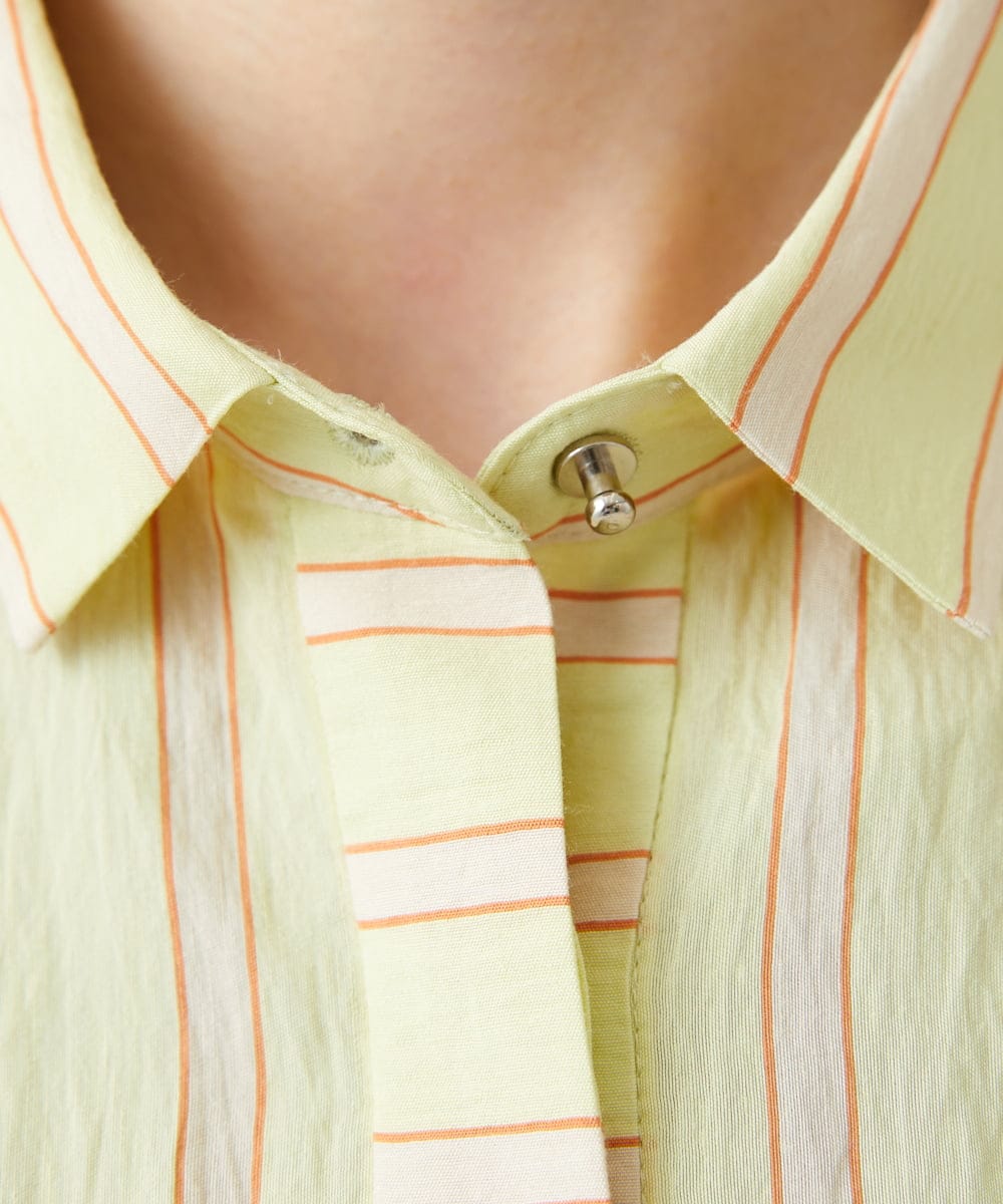 PHBGD04270 GEORGES RECH(小さいサイズ)(メゾン ドゥ サンク) バンドカラードルマンスリーブブラウス ライトイエロー