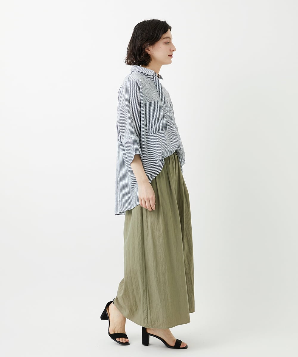 PHBGD04270 GEORGES RECH(小さいサイズ)(メゾン ドゥ サンク) バンドカラードルマンスリーブブラウス ライトイエロー