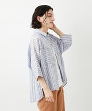 PHBGD04270 GEORGES RECH(小さいサイズ)(メゾン ドゥ サンク) バンドカラードルマンスリーブブラウス ライトイエロー