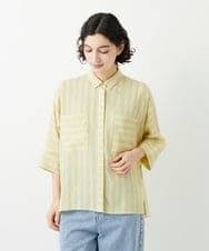 PHBGD04270 GEORGES RECH(小さいサイズ)(メゾン ドゥ サンク) バンドカラードルマンスリーブブラウス ライトイエロー