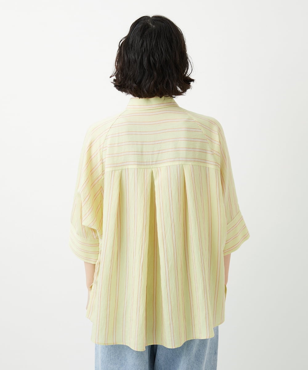 PHBGD04270 GEORGES RECH(小さいサイズ)(メゾン ドゥ サンク) バンドカラードルマンスリーブブラウス ライトイエロー