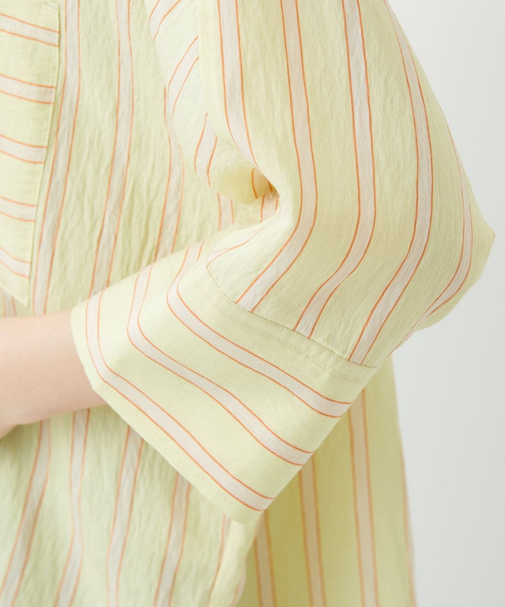 PHBGD04270 GEORGES RECH(小さいサイズ)(メゾン ドゥ サンク) バンドカラードルマンスリーブブラウス ライトイエロー