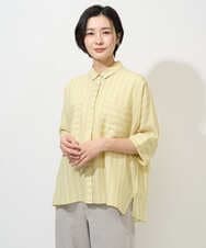 PHBGD04270 GEORGES RECH(小さいサイズ)(メゾン ドゥ サンク) バンドカラードルマンスリーブブラウス ライトブルー