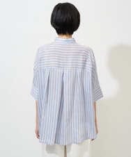 PHBGD04270 GEORGES RECH(小さいサイズ)(メゾン ドゥ サンク) バンドカラードルマンスリーブブラウス ライトブルー