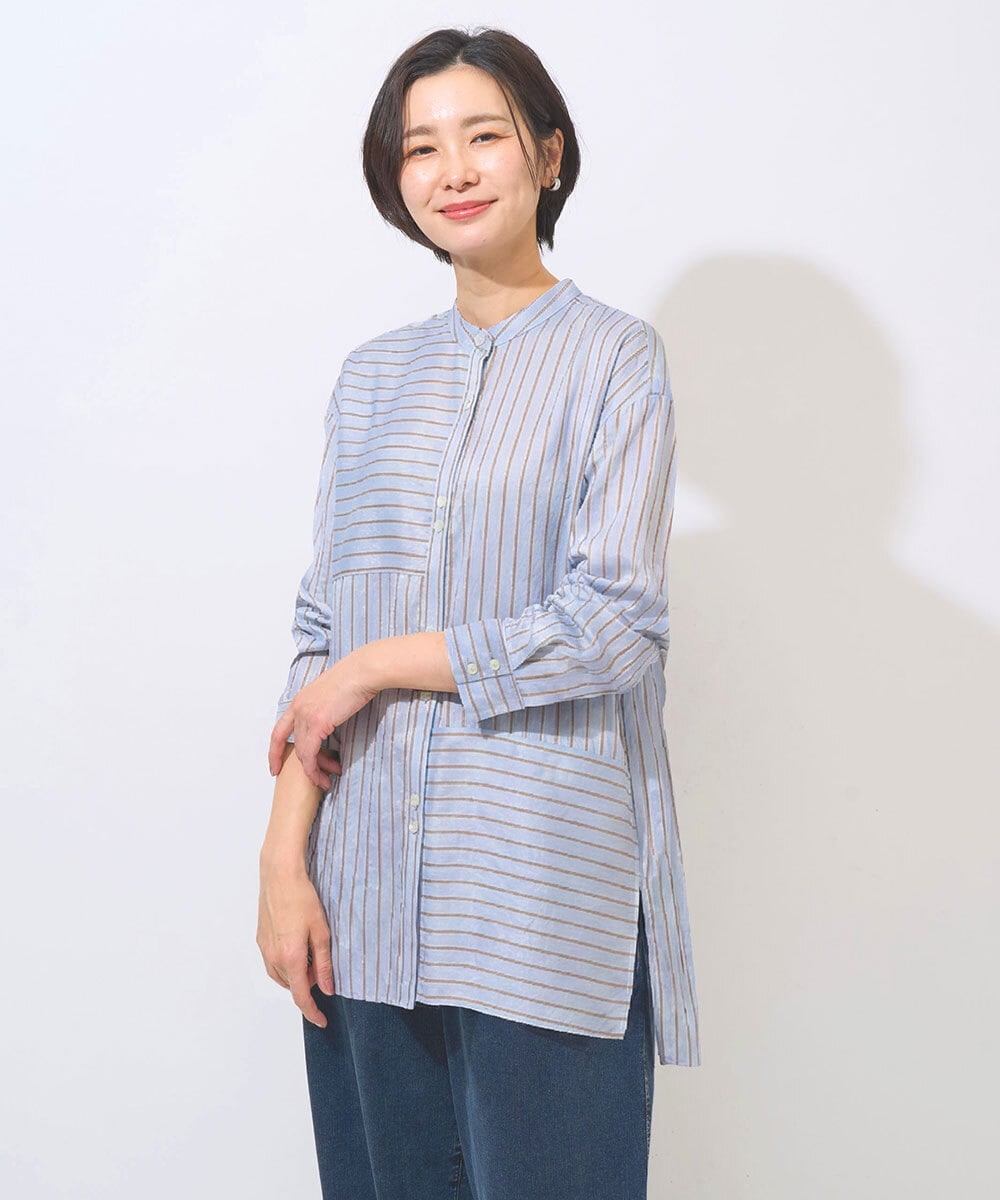 PHBGD05270 GEORGES RECH(小さいサイズ) バンドカラードルマンスリーブロングブラウス