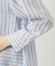 PHBGD05270 GEORGES RECH(小さいサイズ)(メゾン ドゥ サンク) バンドカラードルマンスリーブロングブラウス ライトブルー