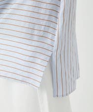 PHBGD05270 GEORGES RECH(小さいサイズ)(メゾン ドゥ サンク) バンドカラードルマンスリーブロングブラウス ライトブルー