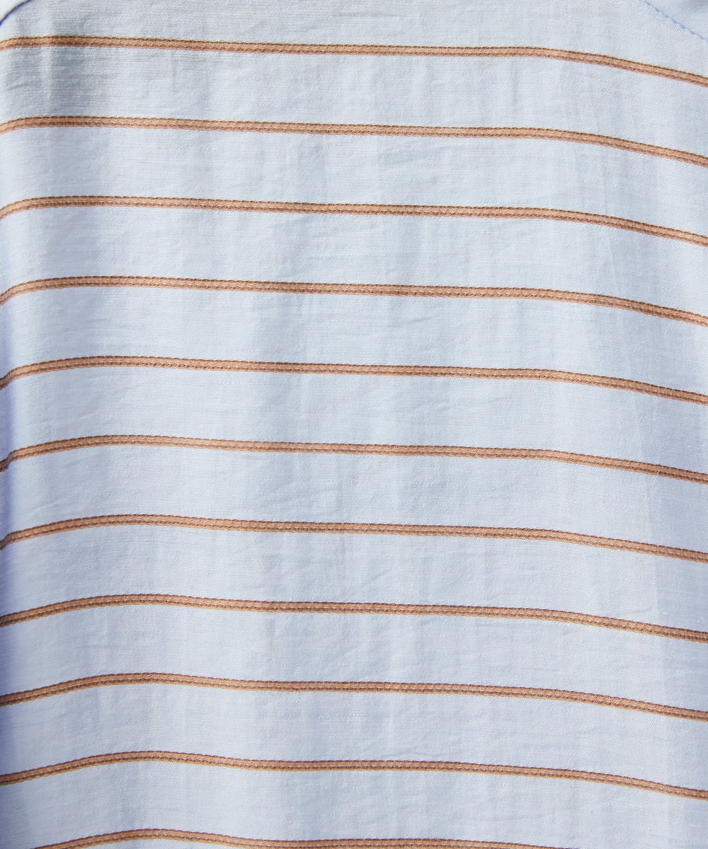 PHBGD05270 GEORGES RECH(小さいサイズ)(メゾン ドゥ サンク) バンドカラードルマンスリーブロングブラウス ライトブルー