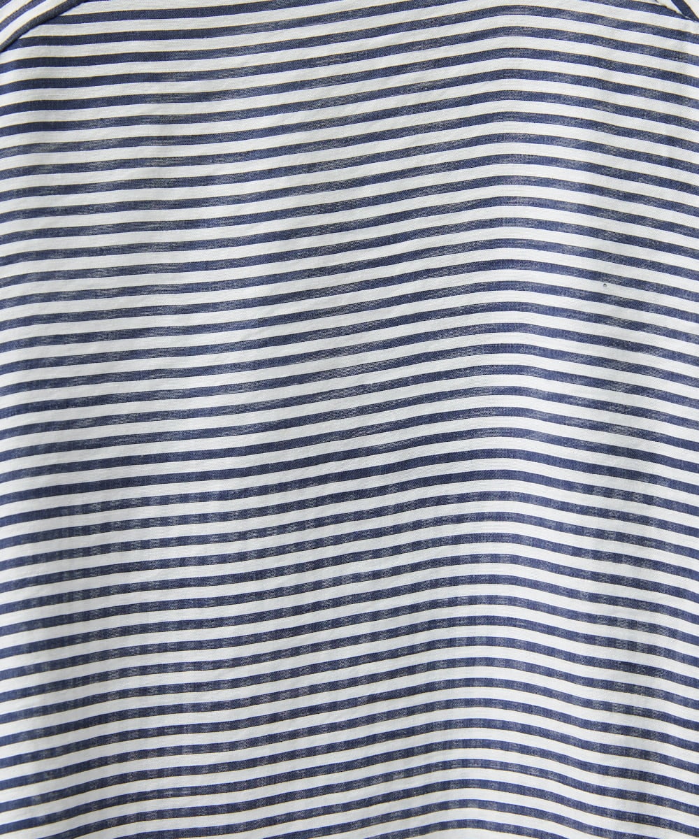 PHBGD05270 GEORGES RECH(小さいサイズ)(メゾン ドゥ サンク) バンドカラードルマンスリーブロングブラウス ライトブルー