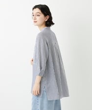 PHBGD05270 GEORGES RECH(小さいサイズ)(メゾン ドゥ サンク) バンドカラードルマンスリーブロングブラウス ライトブルー