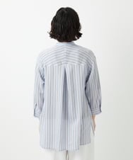 PHBGD05270 GEORGES RECH(小さいサイズ)(メゾン ドゥ サンク) バンドカラードルマンスリーブロングブラウス ライトブルー