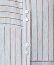 PHBGD05270 GEORGES RECH(小さいサイズ)(メゾン ドゥ サンク) バンドカラードルマンスリーブロングブラウス ライトブルー